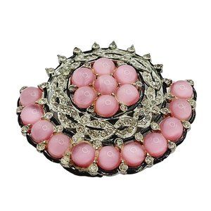 Antique Spectacular Satin Glass Fruit Salad Dress Clip (A252)